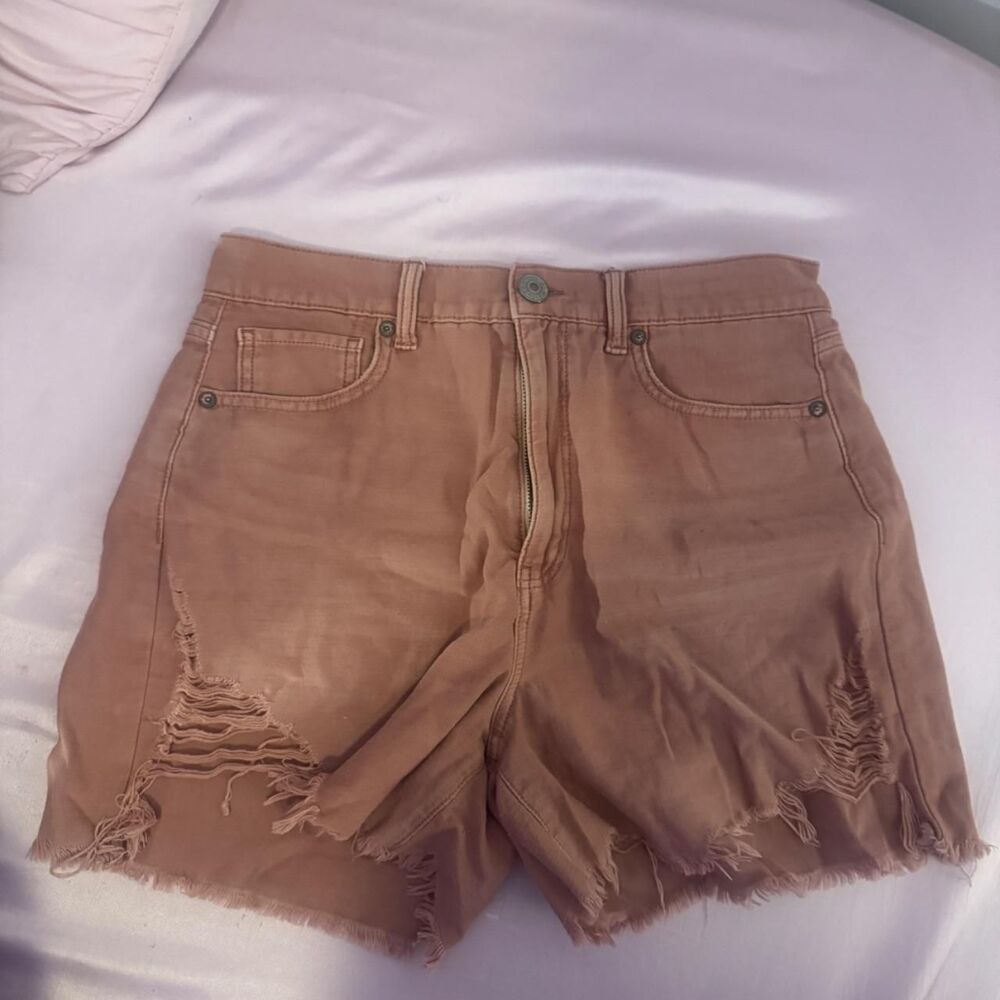 American Eagle Dusty Pink ripped jean shorts
